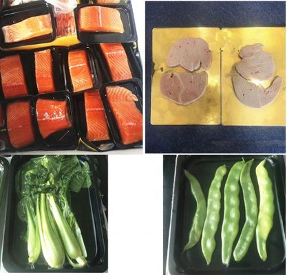 생선 및 육류 테이블 유형 포장을위한 수직 진공 공기 압력 포장 기계